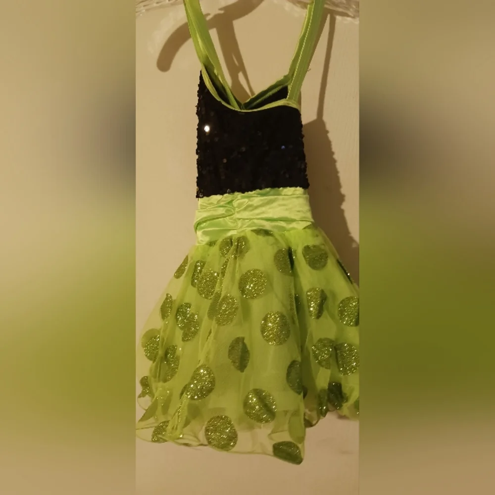 Weissman Dance Costume Green & Black Sequins size‎ IC
